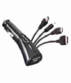 Intex Multi-Pin USB Car Charger-Black Flat 75% Off